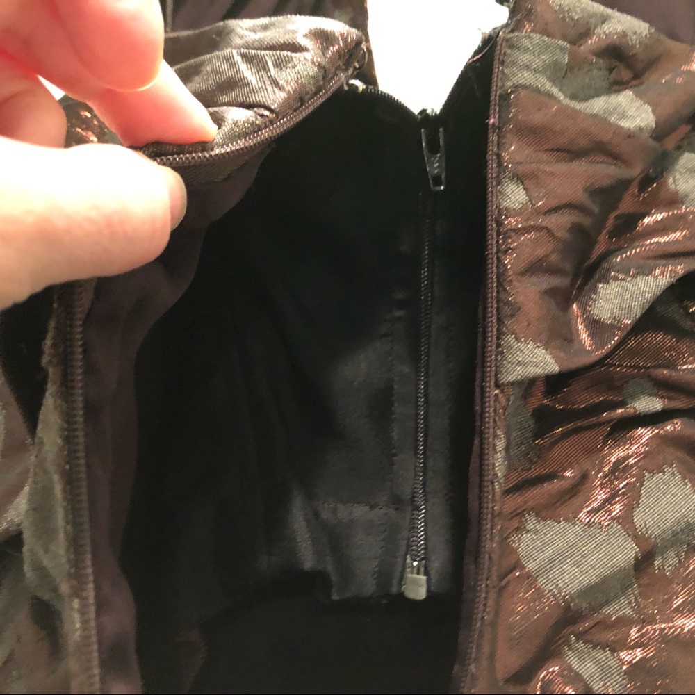 J. Mendel Copper and Brown Brocade Cocktail Dress. - Picture 8 of 8
